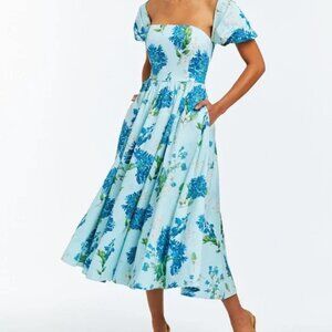 Mestiza NewYork Odette Convertible Midi Dress in Blue Floral